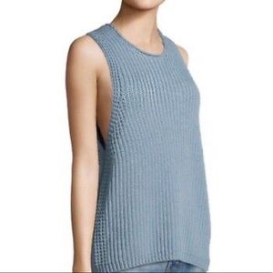 Vince Chunky knit blue sleeveless tank top cami